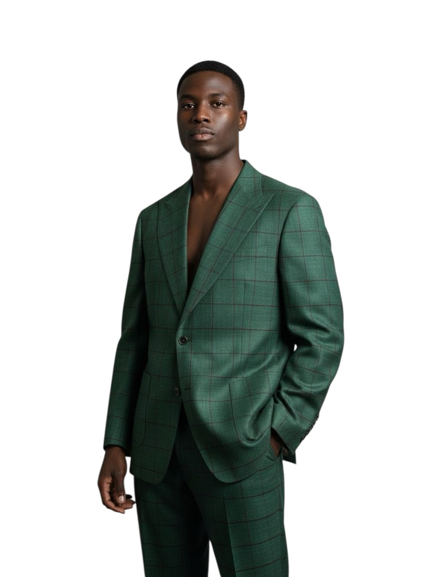 Amoor Black Label | Emerald Window Pane Sport Coat