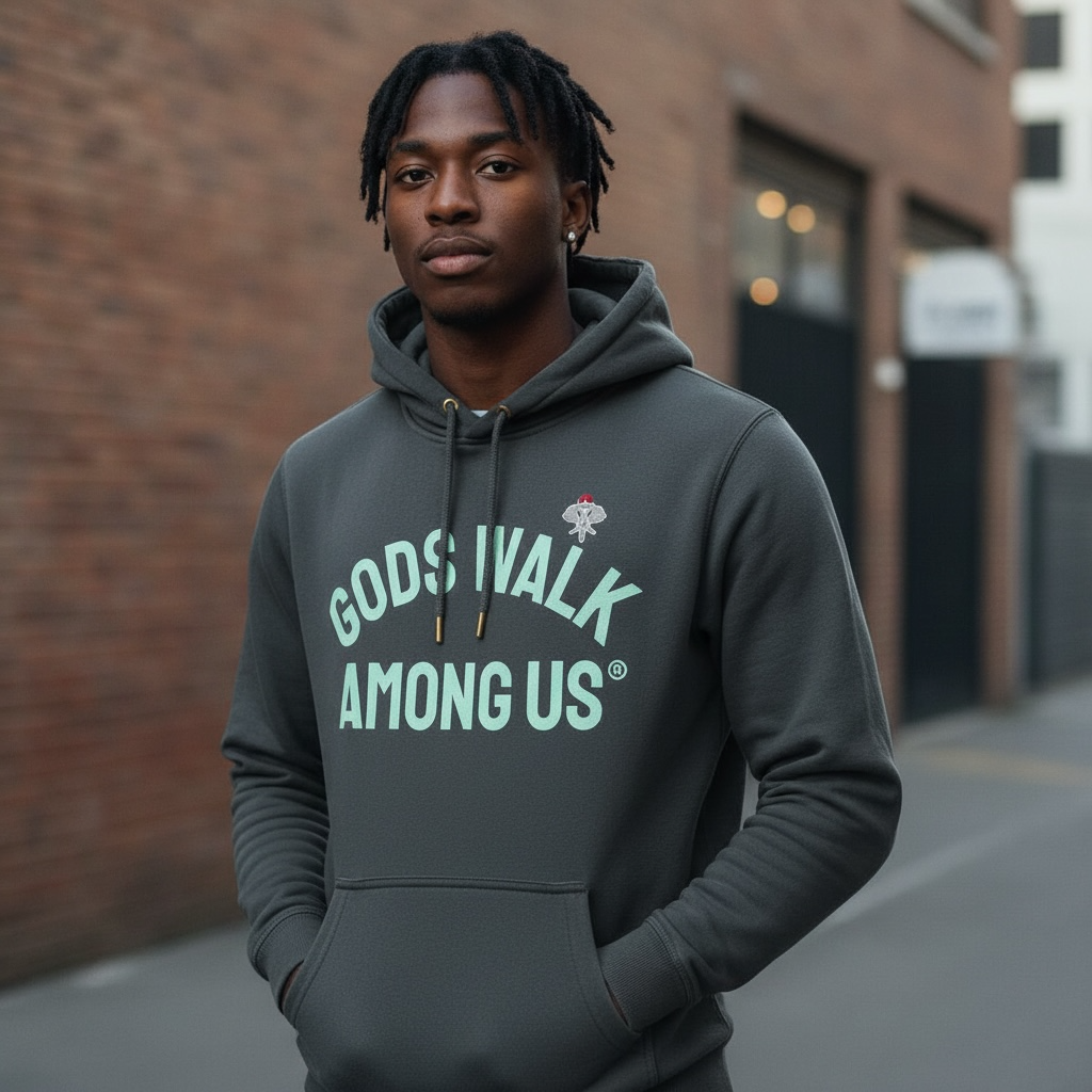 Gods Walk Vintage Hoodie | Blue