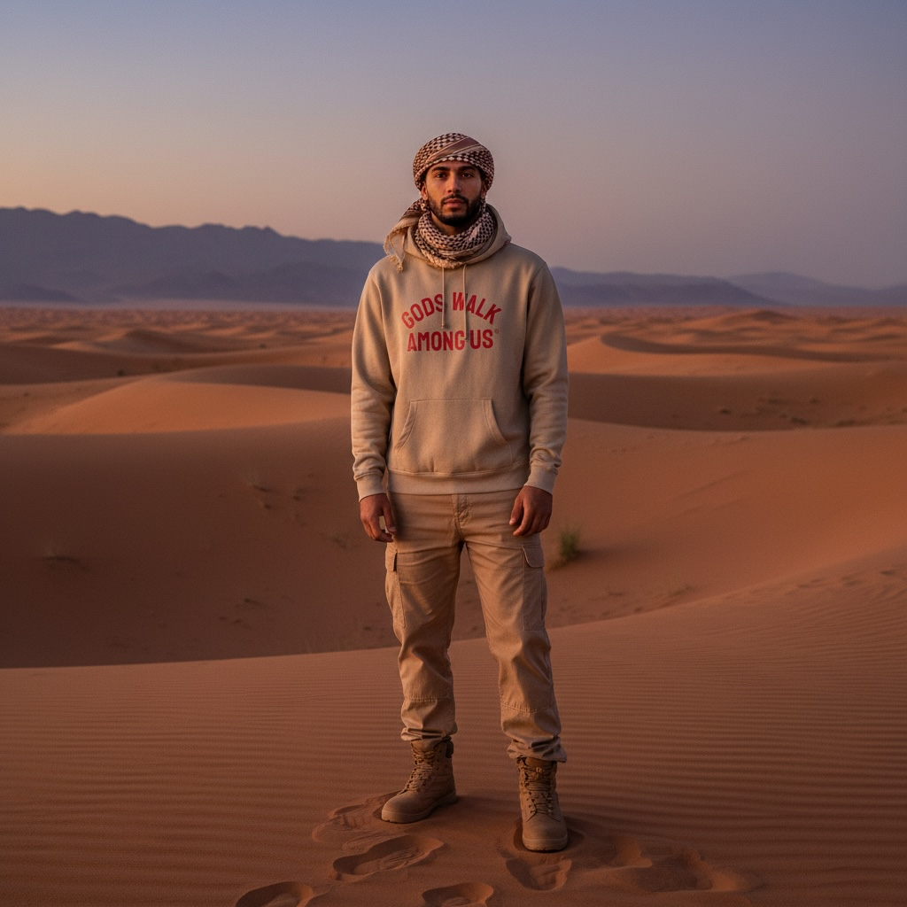 Gods Walk Vintage Hoodie | Gold